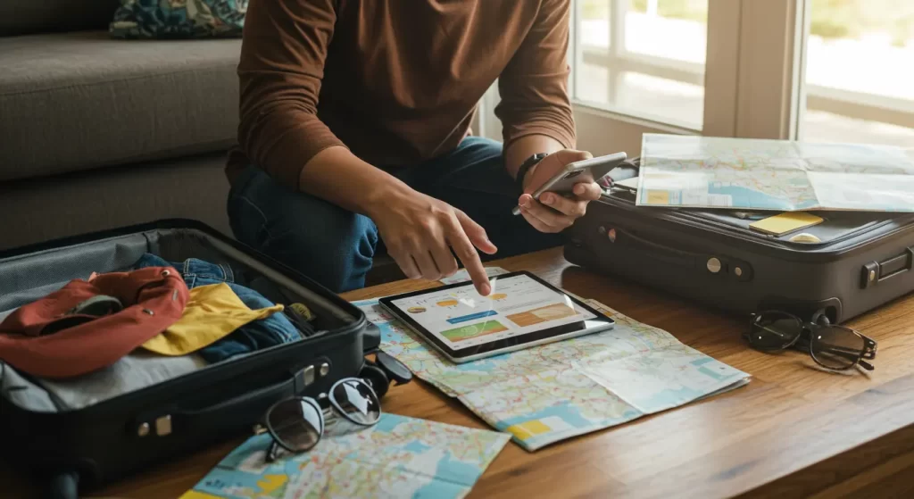 App TripIt mostrando itinerario completo