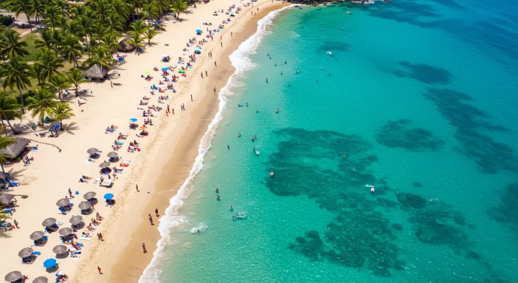 Playa económica en Cancún, México