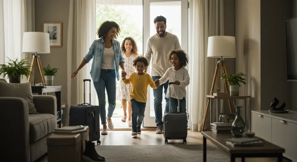 Interior de apartamento preparado para intercambio de casas