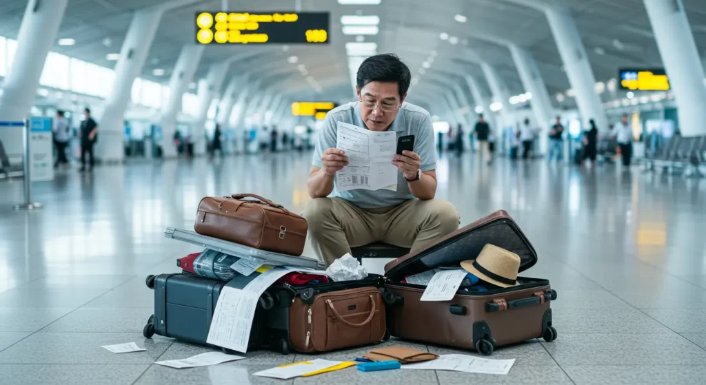 Comparador de vuelos en pantalla de laptop