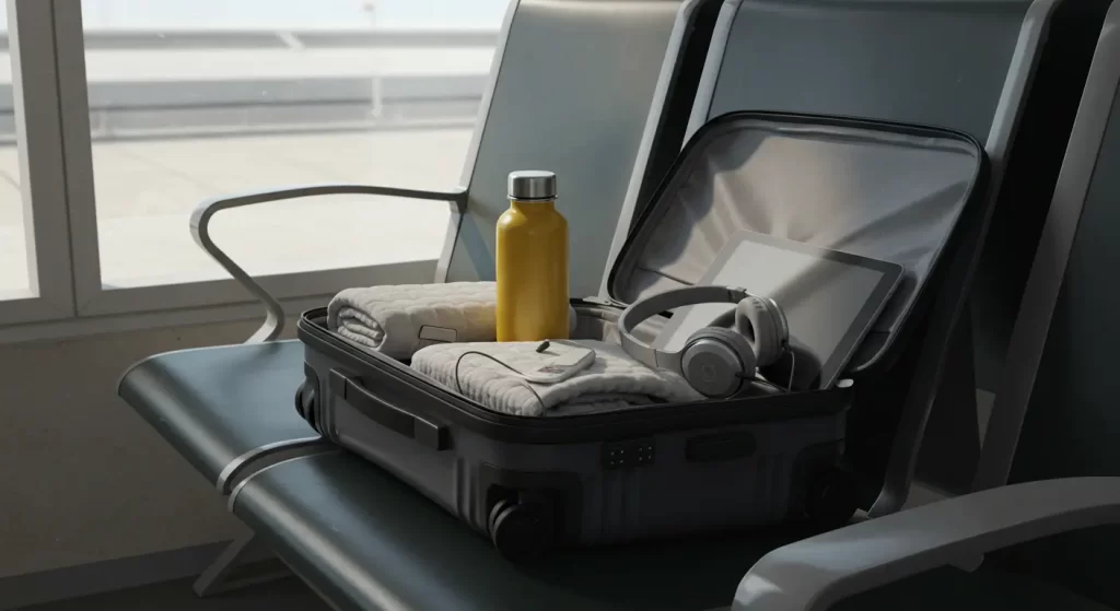 Cables, cargadores y dispositivos para el vuelo.