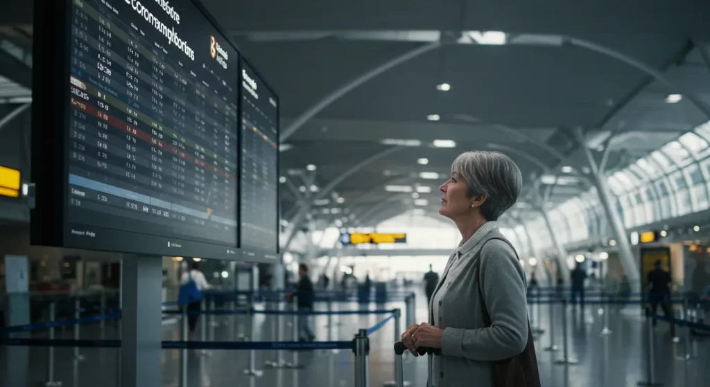 Maletas en cinta de equipaje en aeropuerto