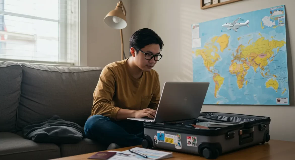 persona viendo precios en Skyscanner