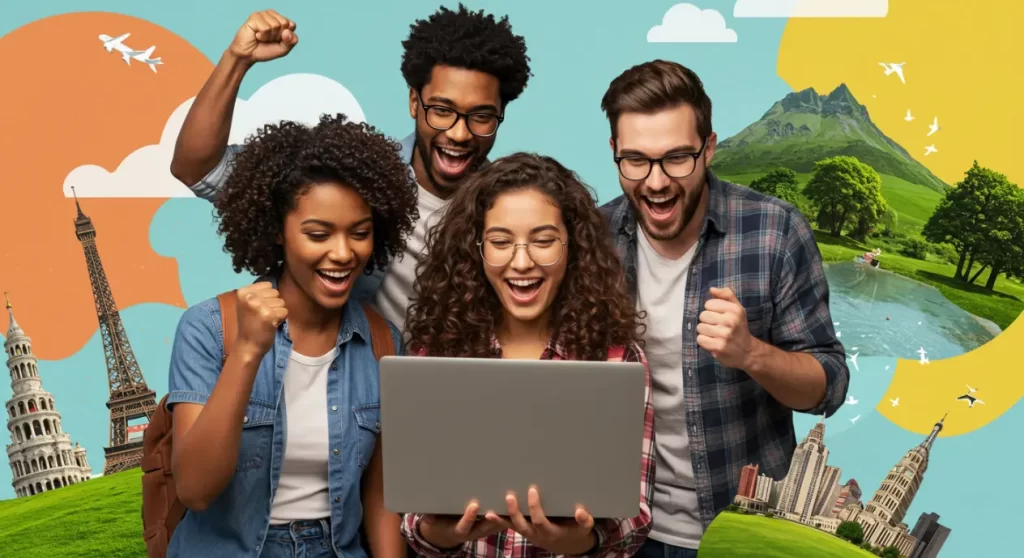 Comparación de precios de hoteles en pantalla digital