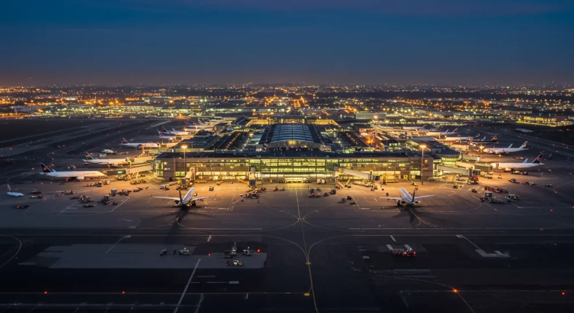 Pantallas mostrando horarios de vuelos en aeropuerto